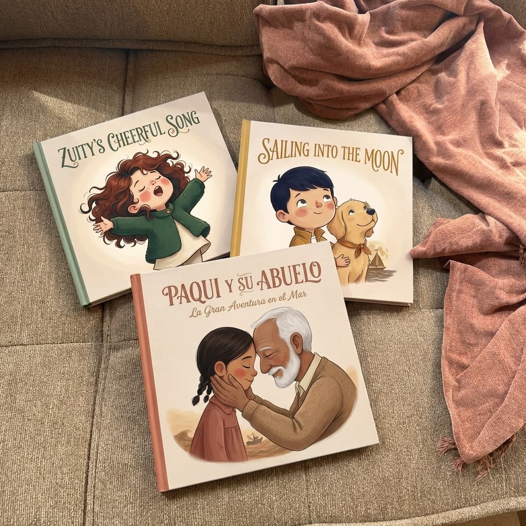 Beautiful hardcover book in a cozy setting